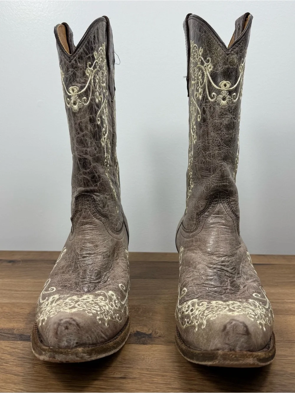 Corral A2773 Western Cowboy Boots Embroidered Coral Bone Leather Girls 5.5T